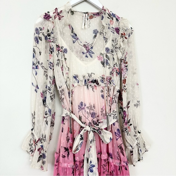 Anthropologie Dip-Dyed Floral Dress - Picture 6 of 16